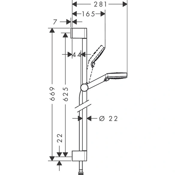 Brause-Set, »Crometta«, HxT: 66,9x28,1 cm, messingfarben