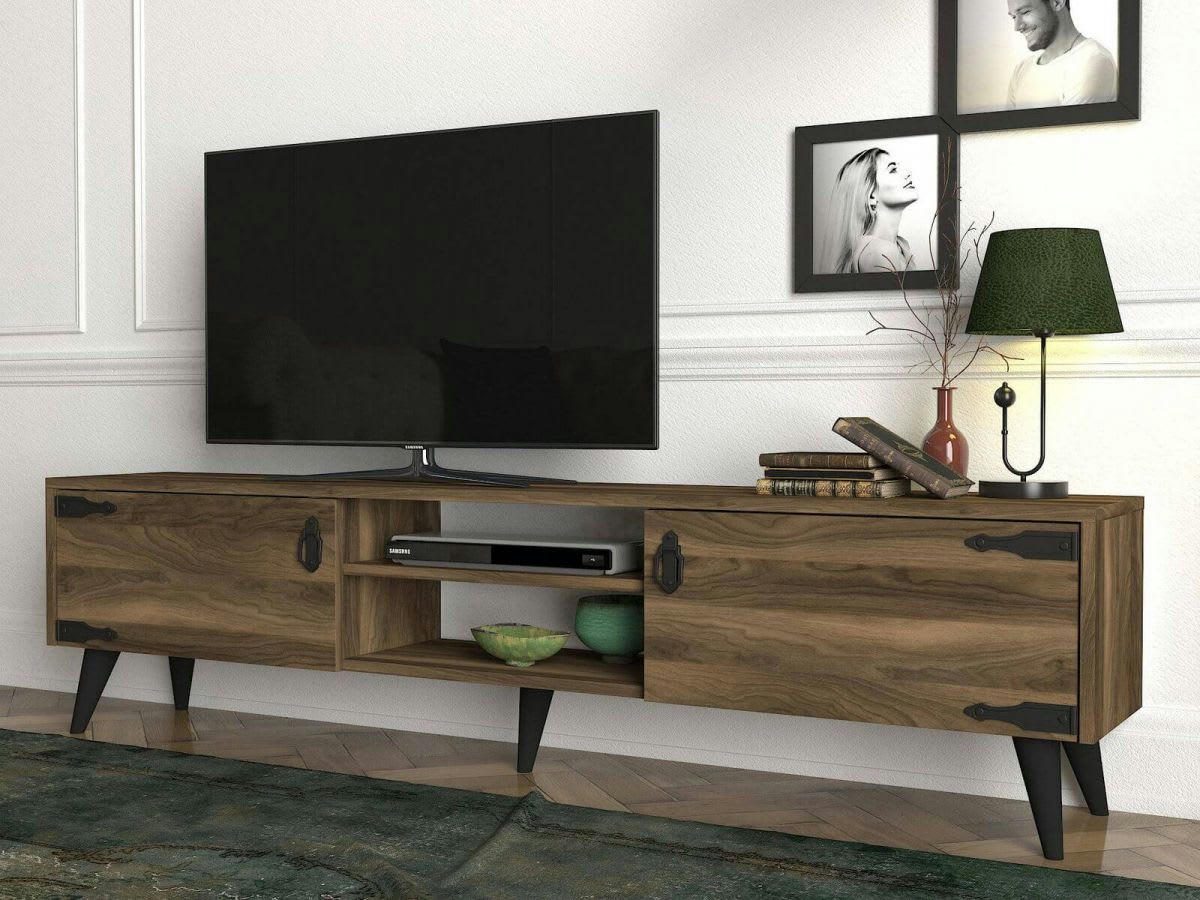 VEKA - VEKA Meuble TV noyer noir