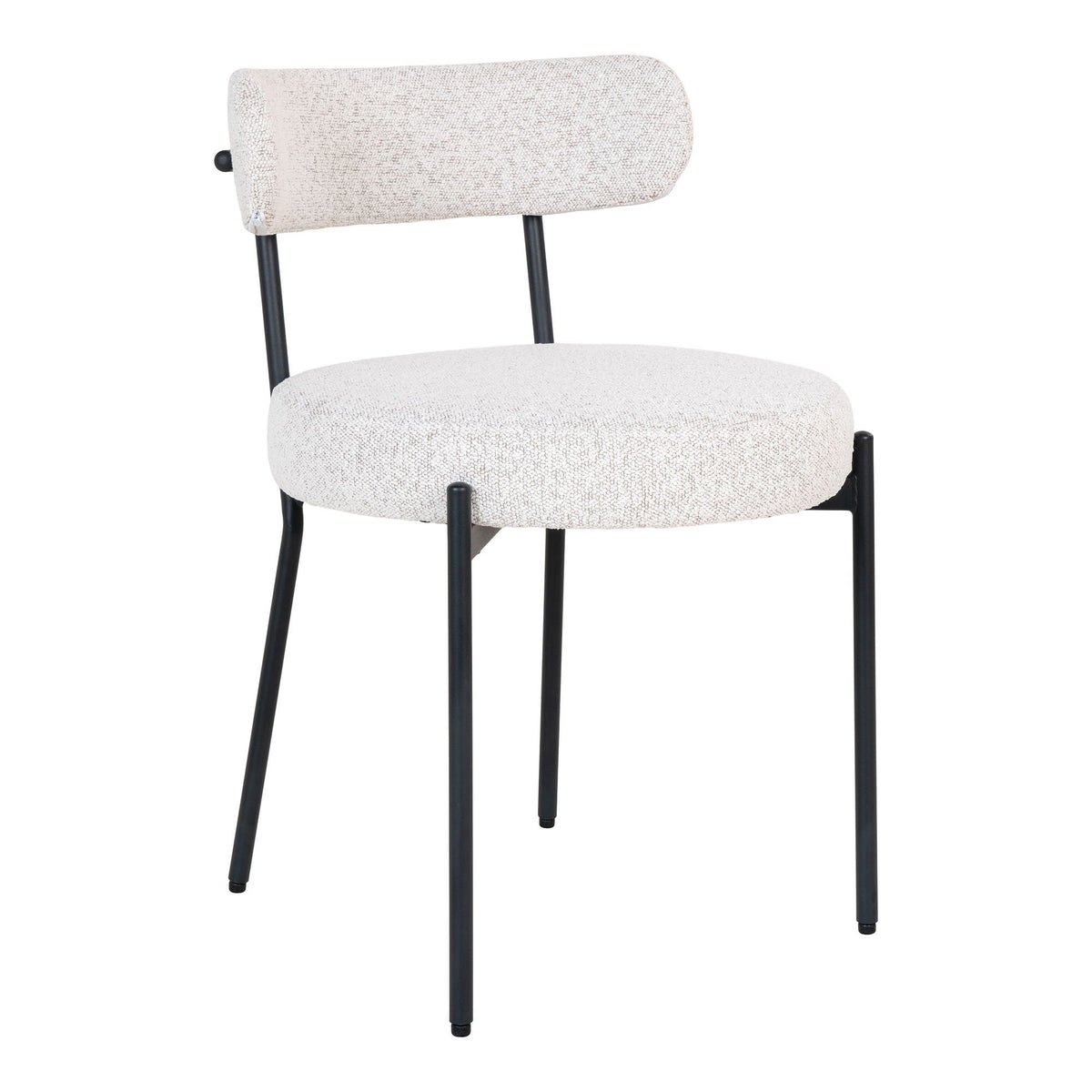 Rebellenclub Eetkamerstoel Flen - Set Van 2 - Wit Bouclé