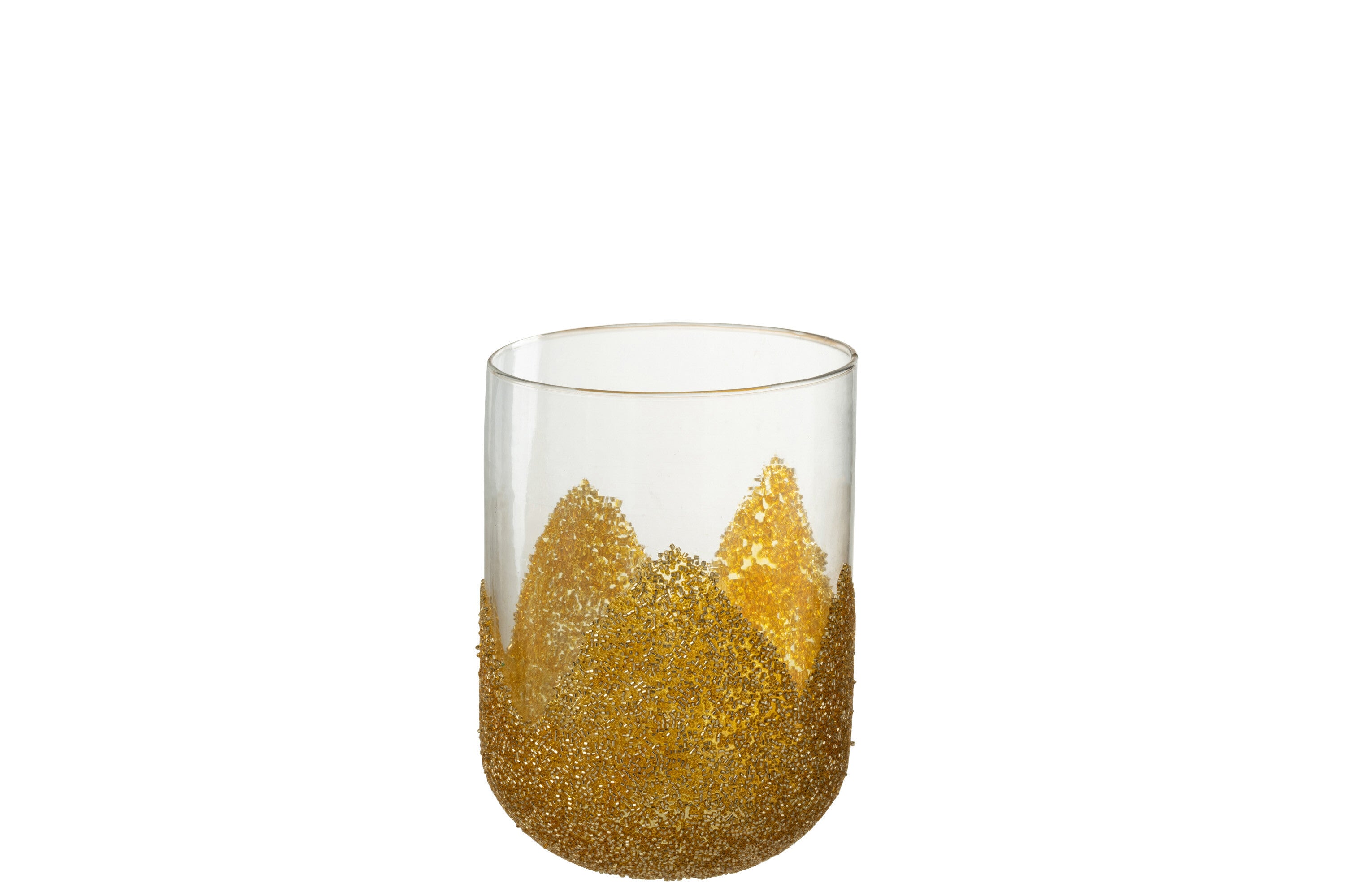 J-Line kaarshouder Strass - glas - transparant goud - medium