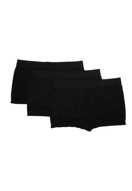 Mens 3pk Black Seamless Trunks