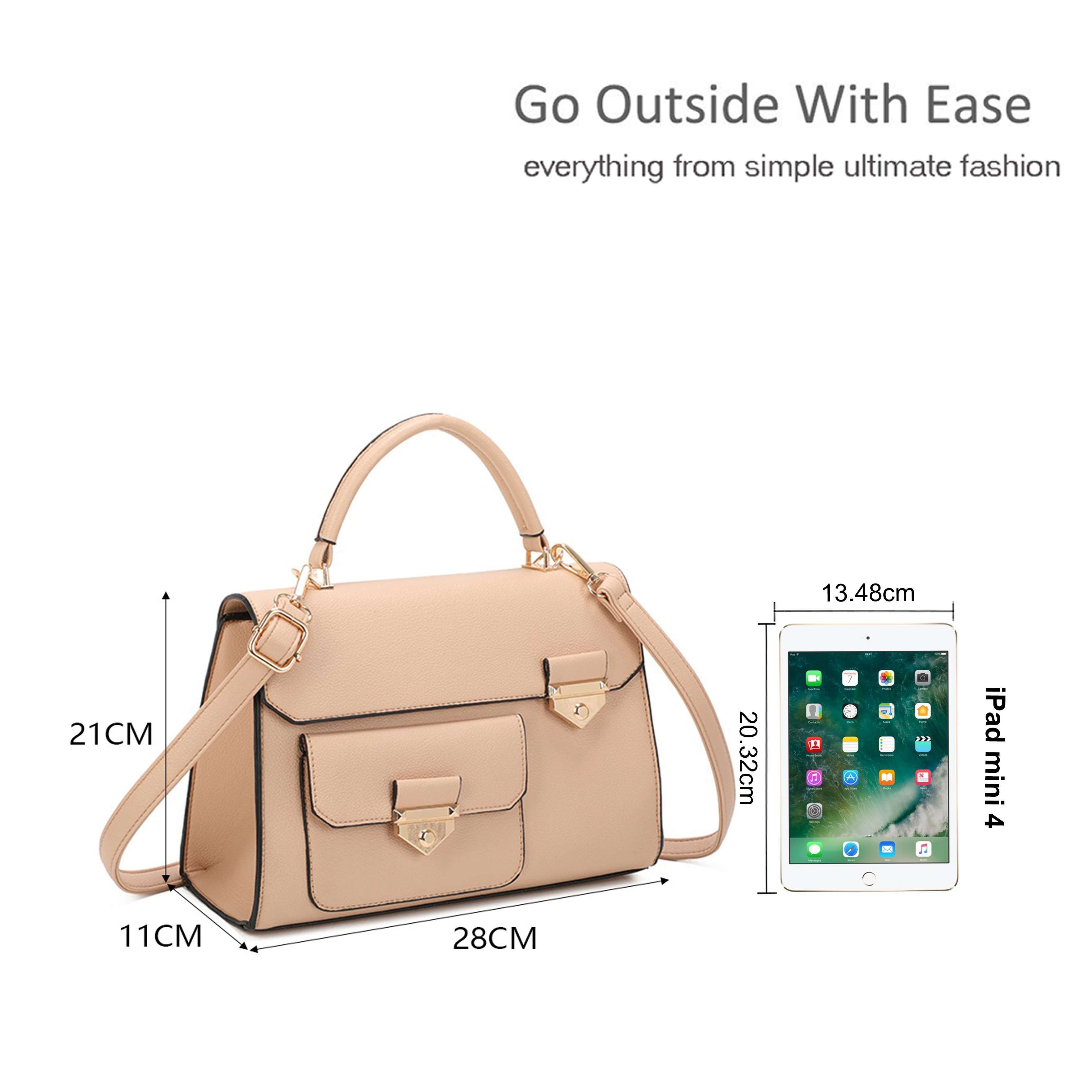 Kitise Multi-pockets PU Leather Work Shoulder Bag