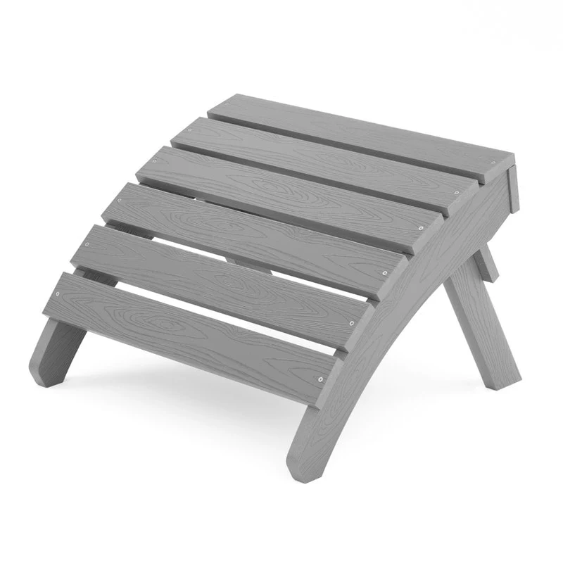 WINSOON All Weather HIPS Outdoor Folding Ottoman Adirondack Chair Footrest