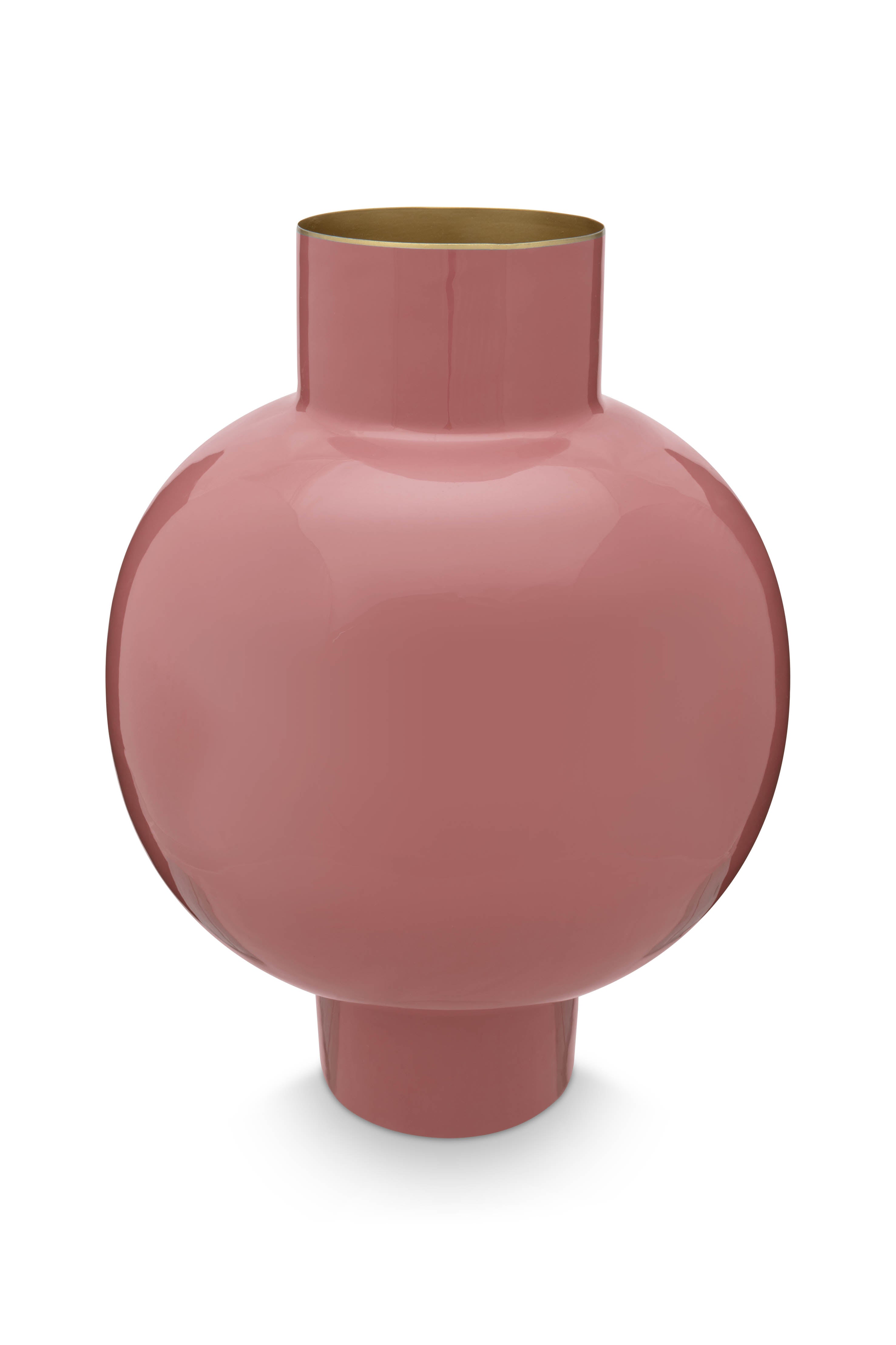 Pip Studio Metalen Vaas voor Bloemen - Woondecoratie - Oud Roze - 31.5x42cm