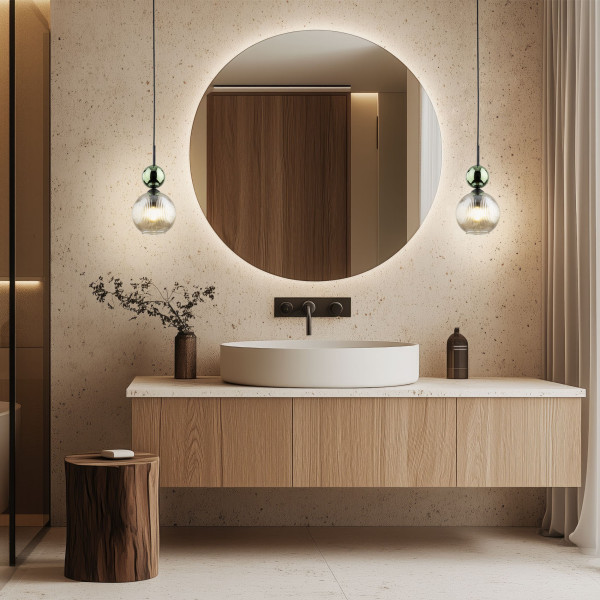 Lampa Wisząca Tk Lighting Sophia Zielona Kulka Ryflowany Klosz Koniakowy