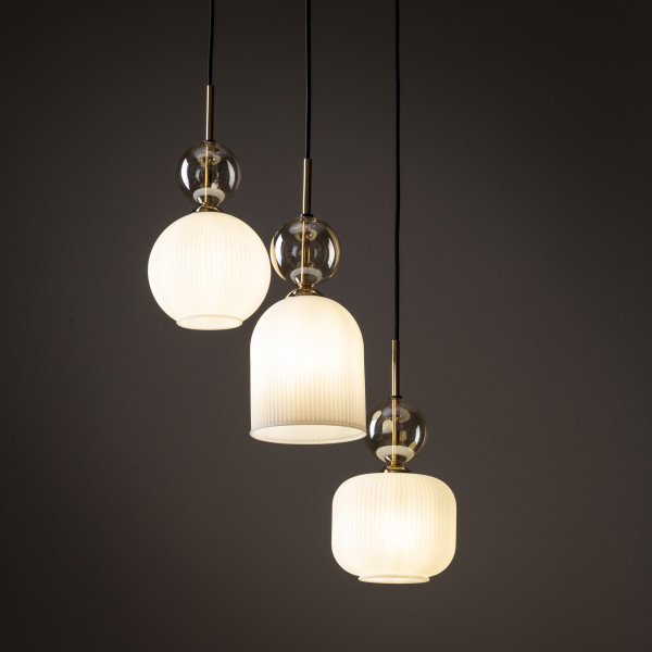 Lampa Wisząca Na Kole Tk Lighting Sophia Koniakowe Kulki Klosz Ryflowane