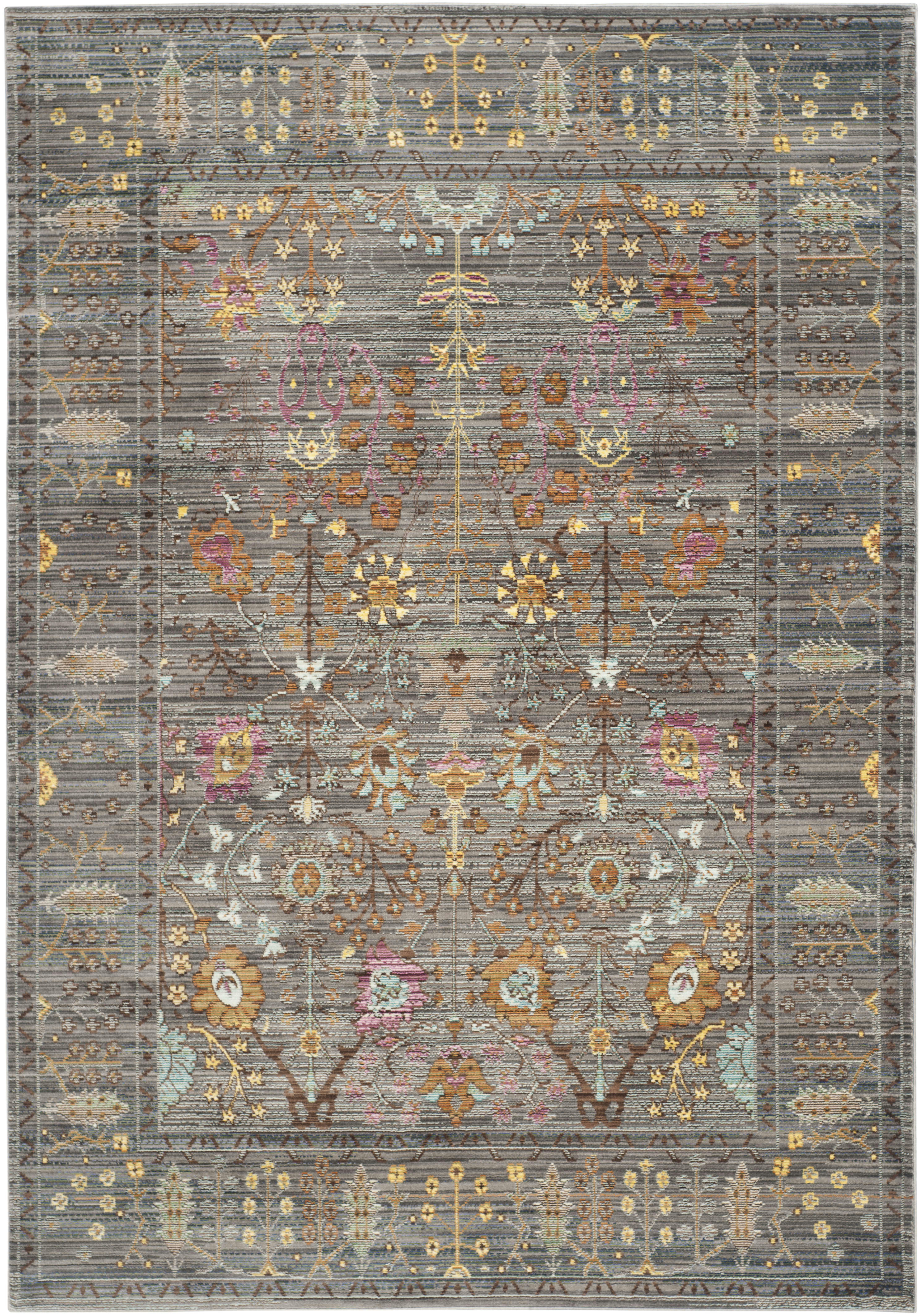 VALENCIA - Tapis de salon interieur en gris & multicolore, 152 x 244 cm