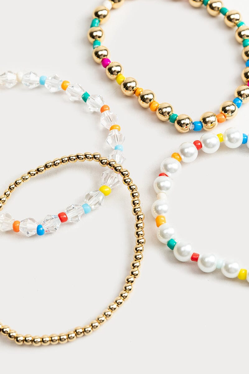 Hello Franki Gold And Pearl Multi Bracelet Set for girls