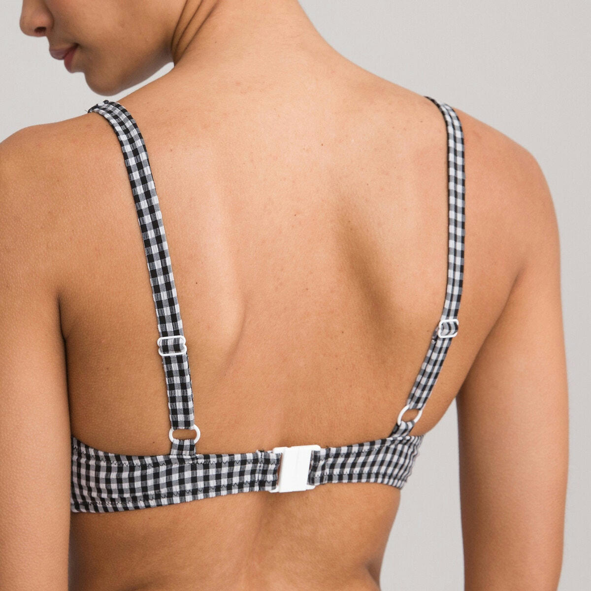Haut de maillot de bain foulard seersucker vichy