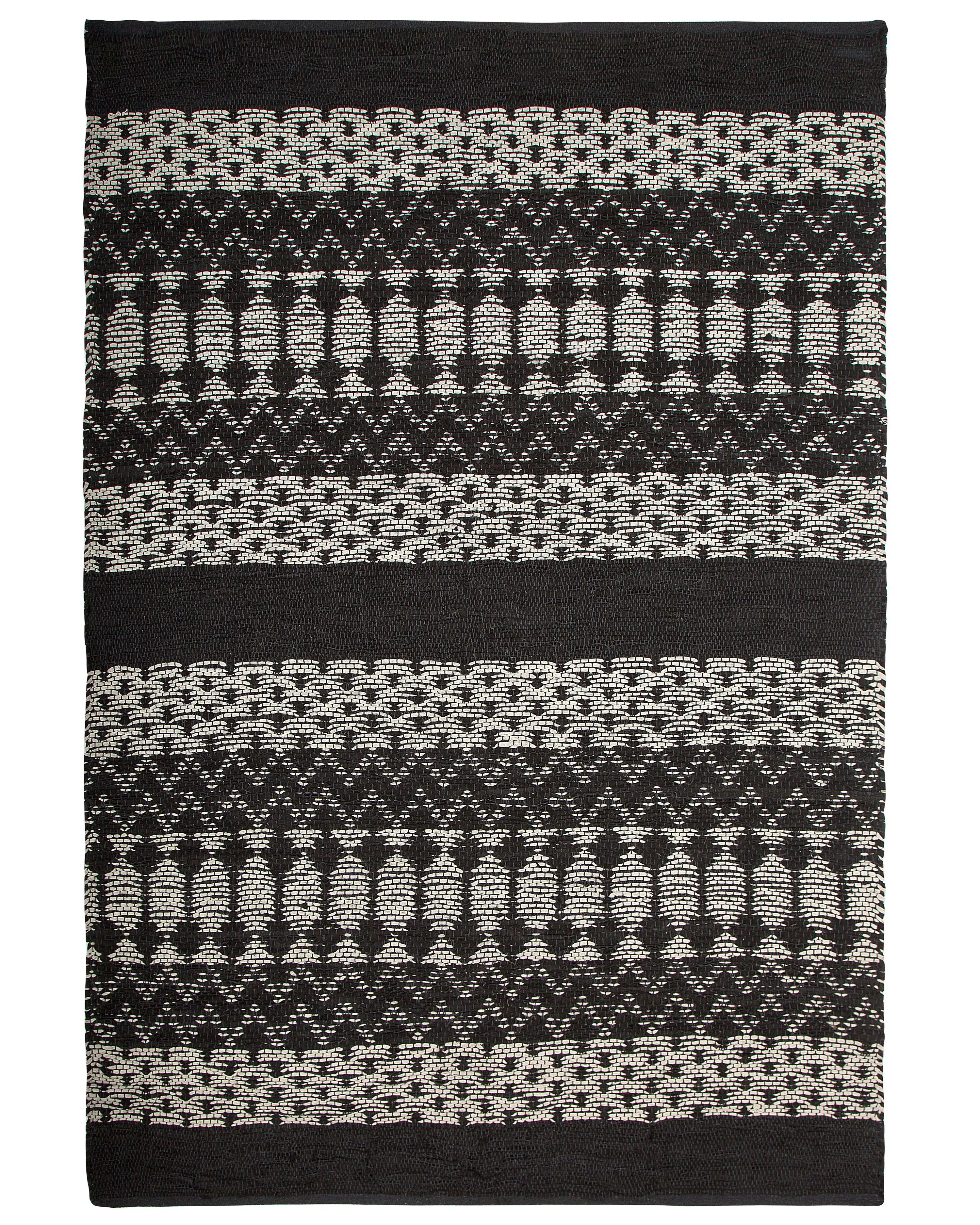 Rug SOKUN Black 140 x 200 cm Leather