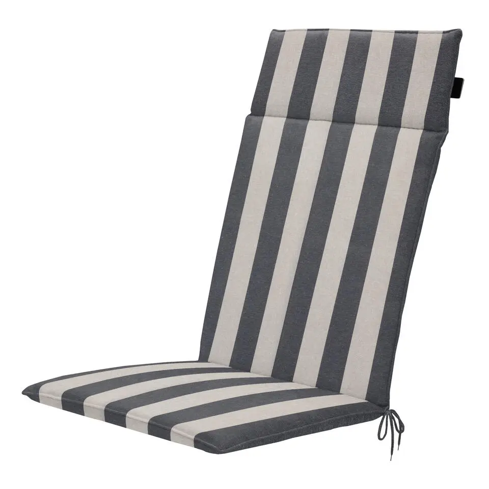 Madison - Tuintstoelkussen Hoge Rug Amora - Grijs - 120x50x4cm - Set van 4
