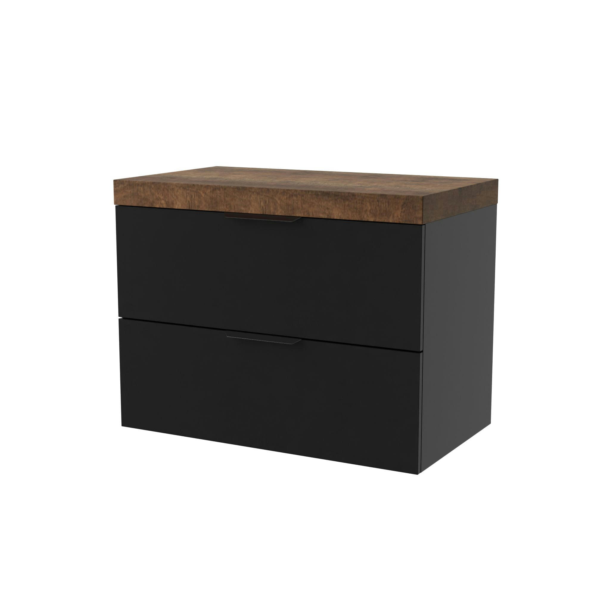 PLAY - Meuble de salle de bain 80cm Noir PPSM E8 MSV 802T NoiMa+Plan80 CheFo