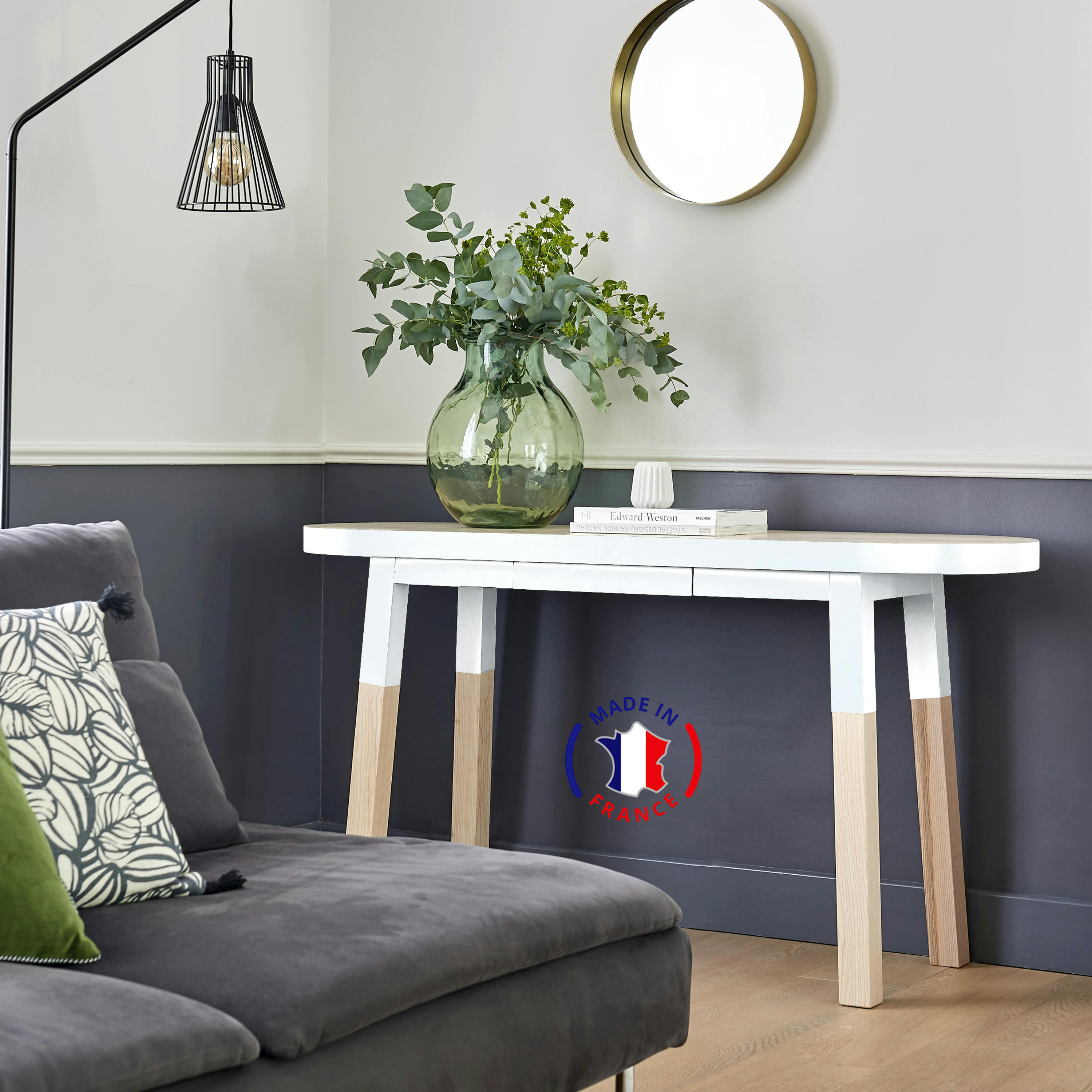 EGEE - Console ovale 140 cm, 100% frêne massif