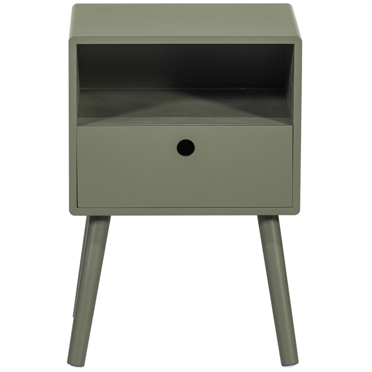 WOOOD nachtkastje Ozzy - Hout - Warm - Groen - 53x36x30