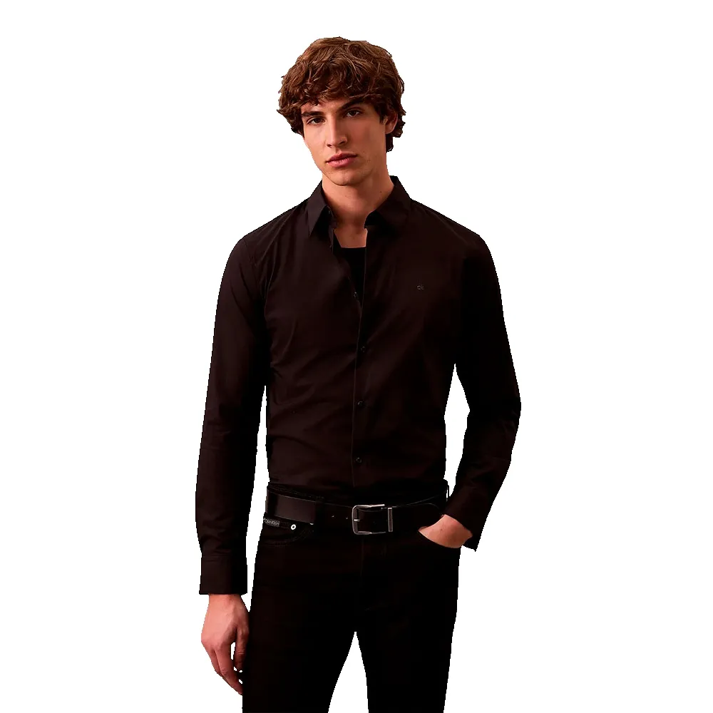 Calvin Klein Solid Stretch Slim Fit long sleeve shirt