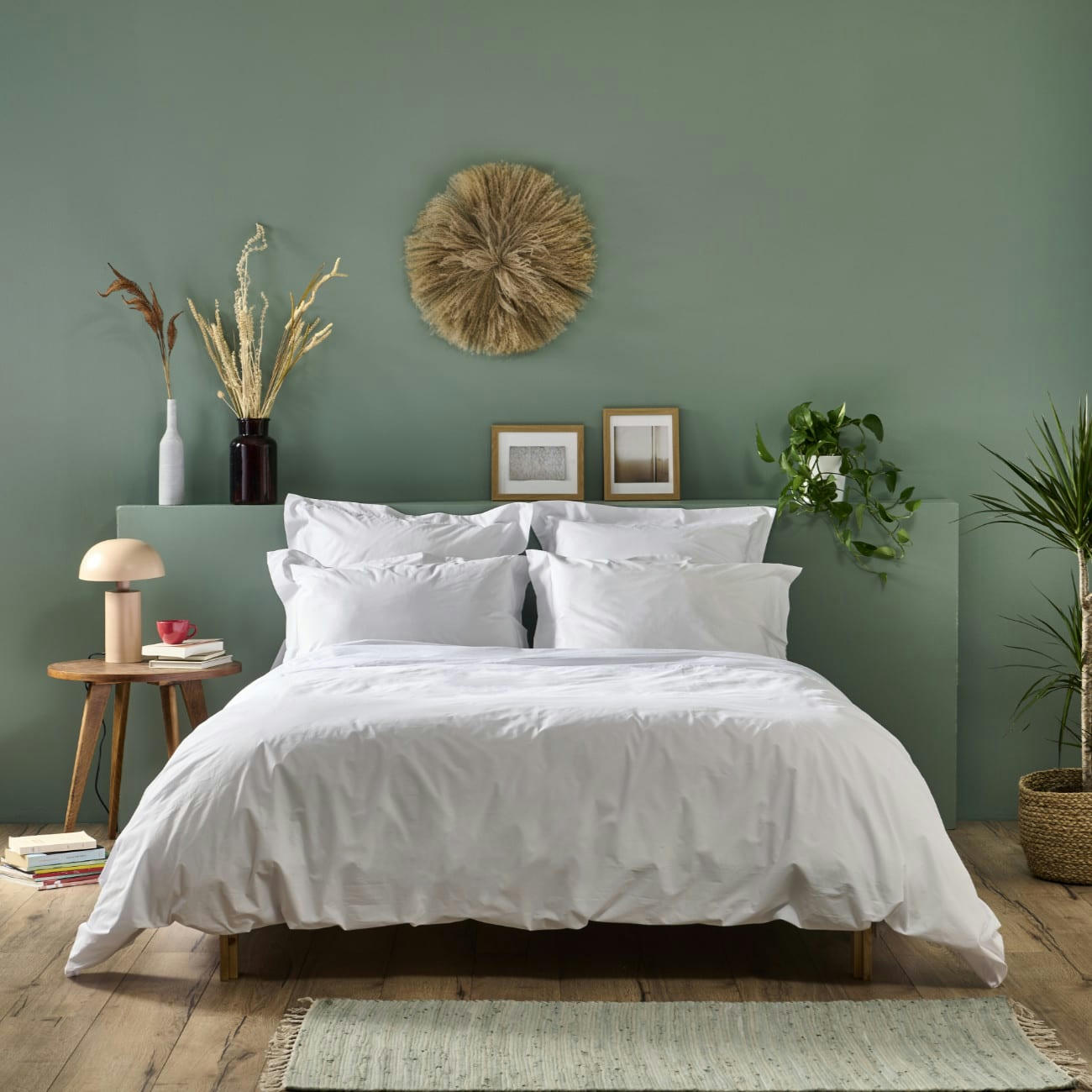 PERCALE - Housse de couette unie en percale de coton blanc 220x240cm