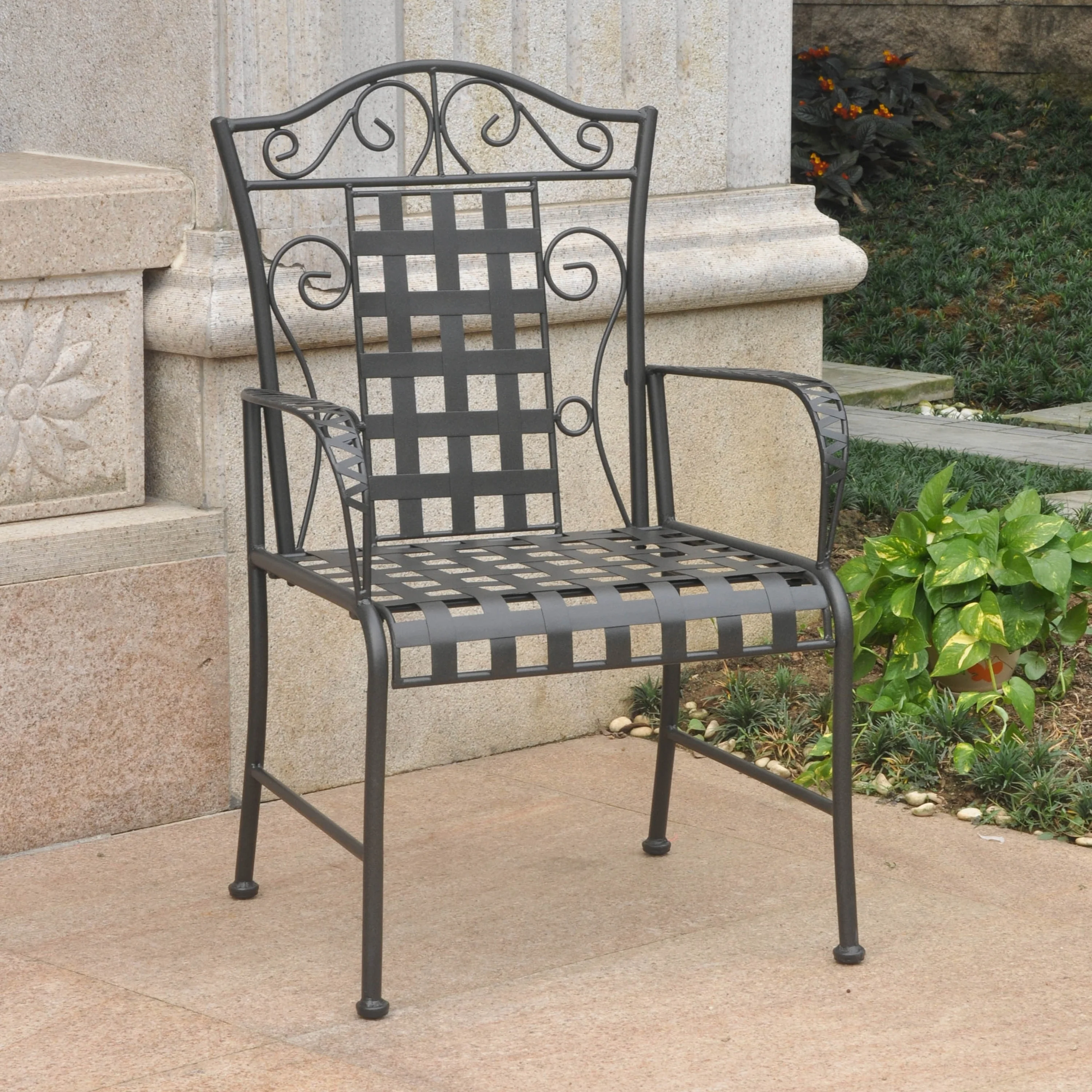 Mandalay Iron Patio Dining Chair (Set of 2)