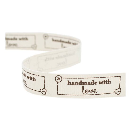 Handmade With Love Natural Ribbon 15mm x 5m