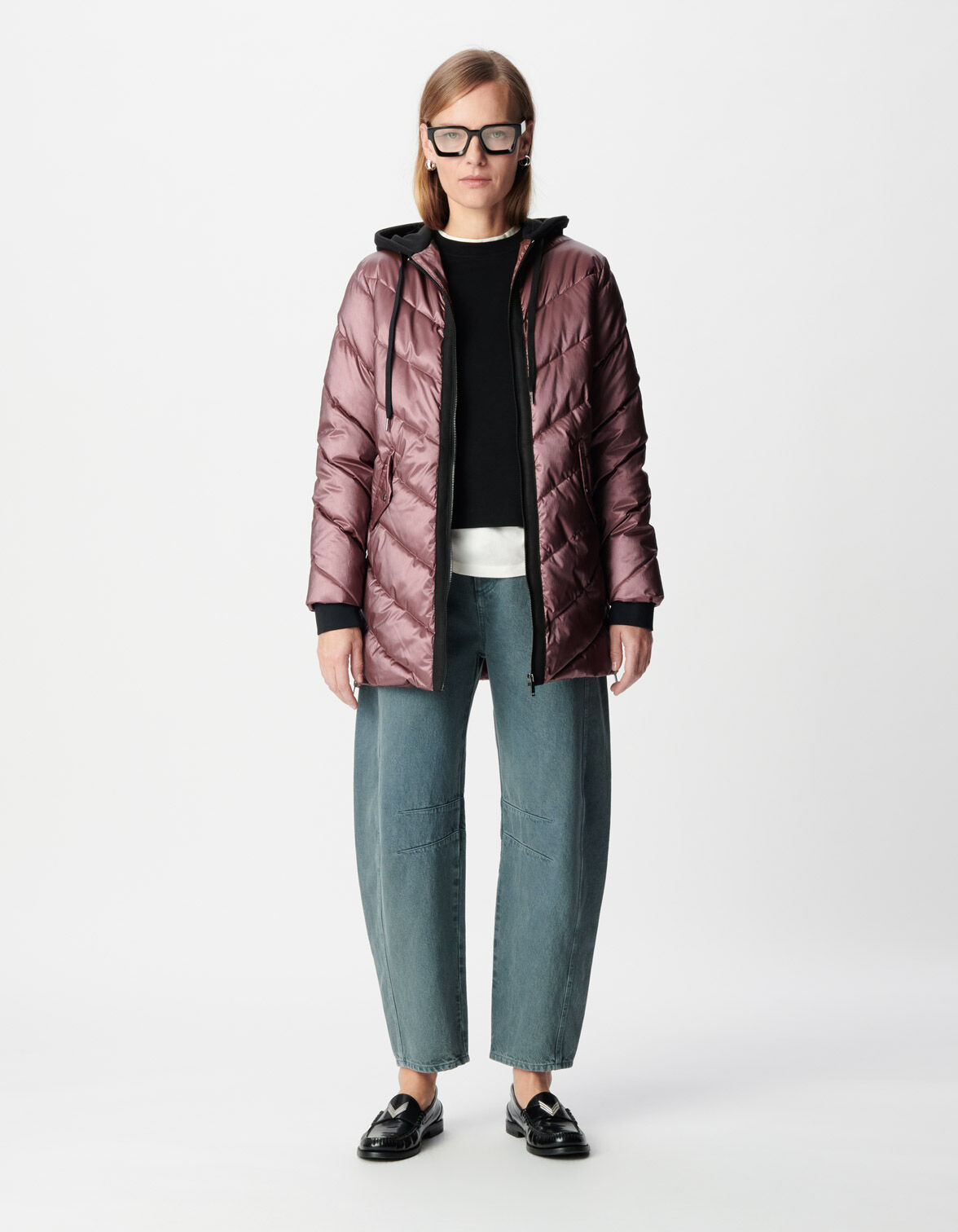 Sous-doudoune magnum irisé capuche molleton Femme
