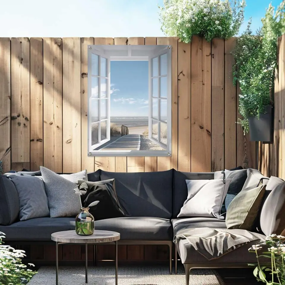 Tuinposter Noordzee uitzicht - 80 x 60 - Blauw