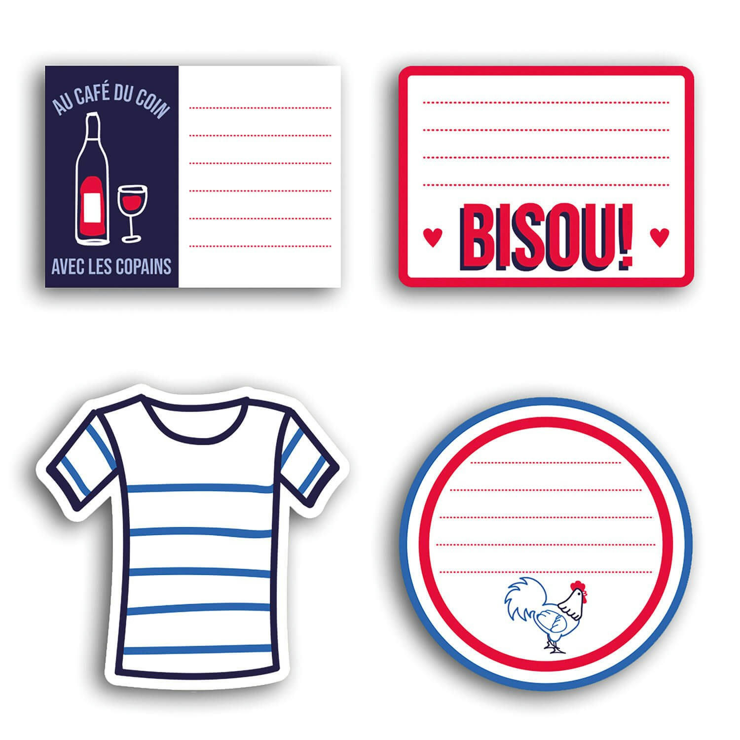 - Lot de 80 sticky notes frenchy