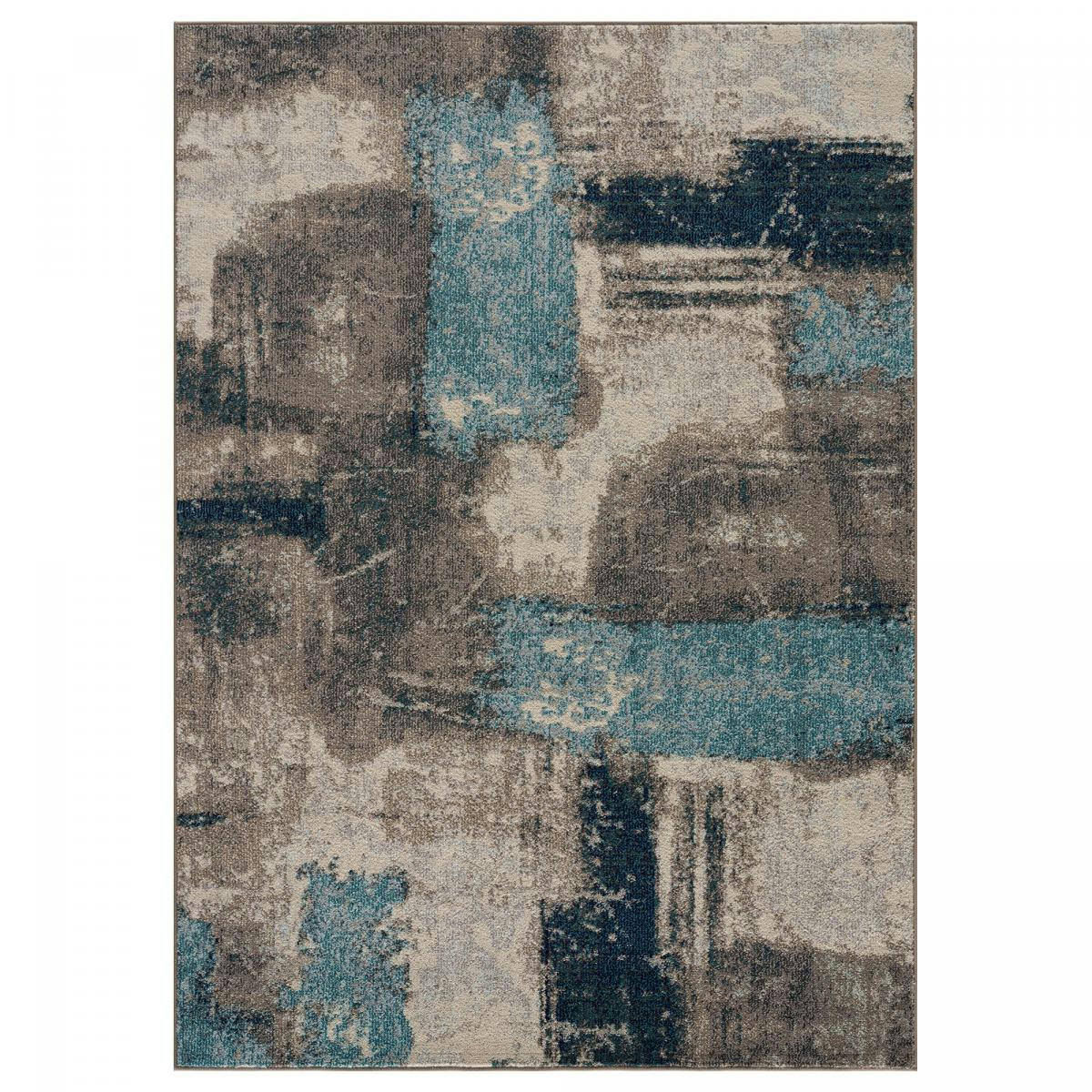 NOUTRI - Tapis salon bleu 80x150