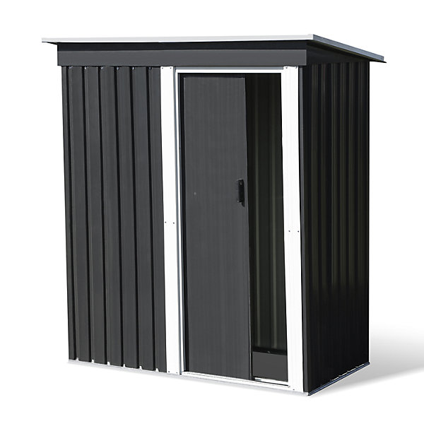 Abri de jardin 1,3 m² gris en acier galvanisé