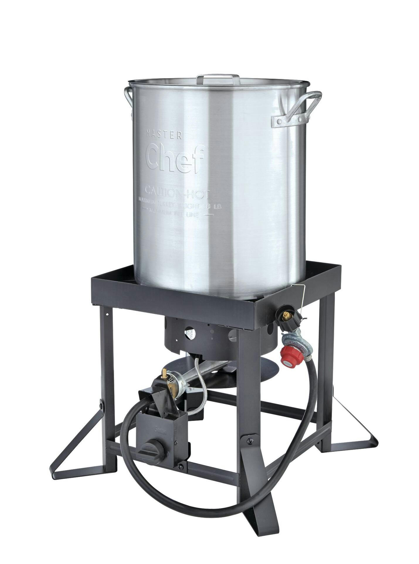 MASTER Chef Outdoor Aluminium Turkey Deep Fryer & Boiler with a Propane Gas Burner