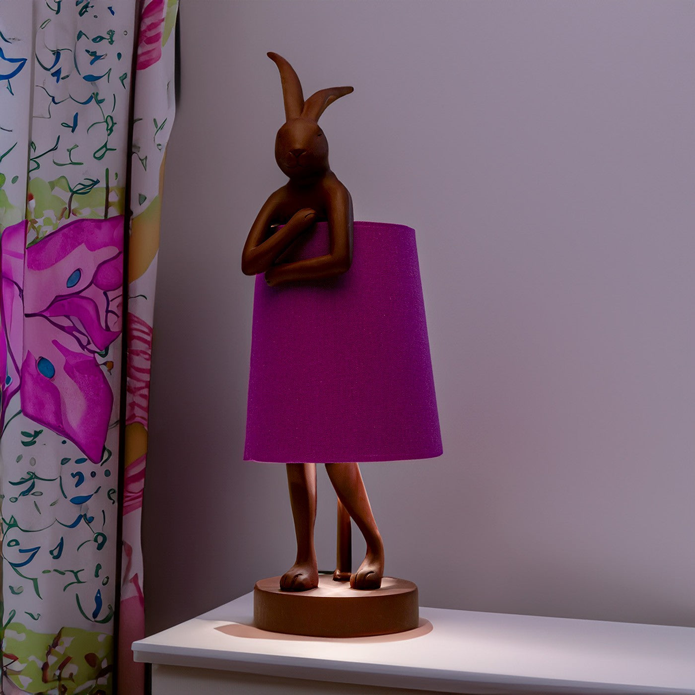 Tafellamp Animal konijn 50cm bordeaux en paars Kare Design