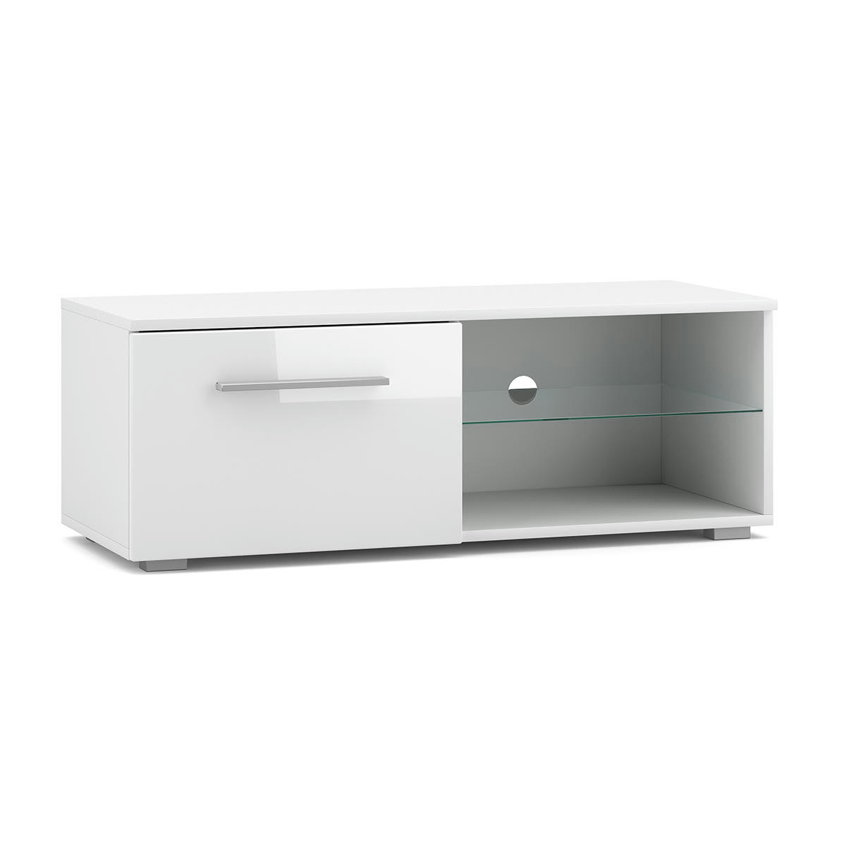 - Meuble tv 1 porte 100 cm blanc