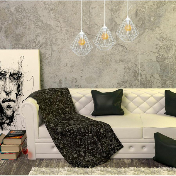 Lampa geometryczna Diamond biała 25 cm GLAM