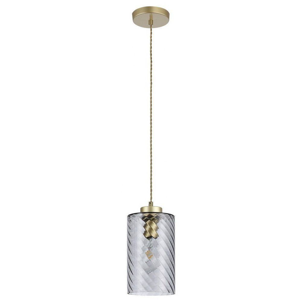 Lampa wisząca złoto-szkło dymne Sheila 1xE27x40W wym: 180x15x15 cm Rabalux