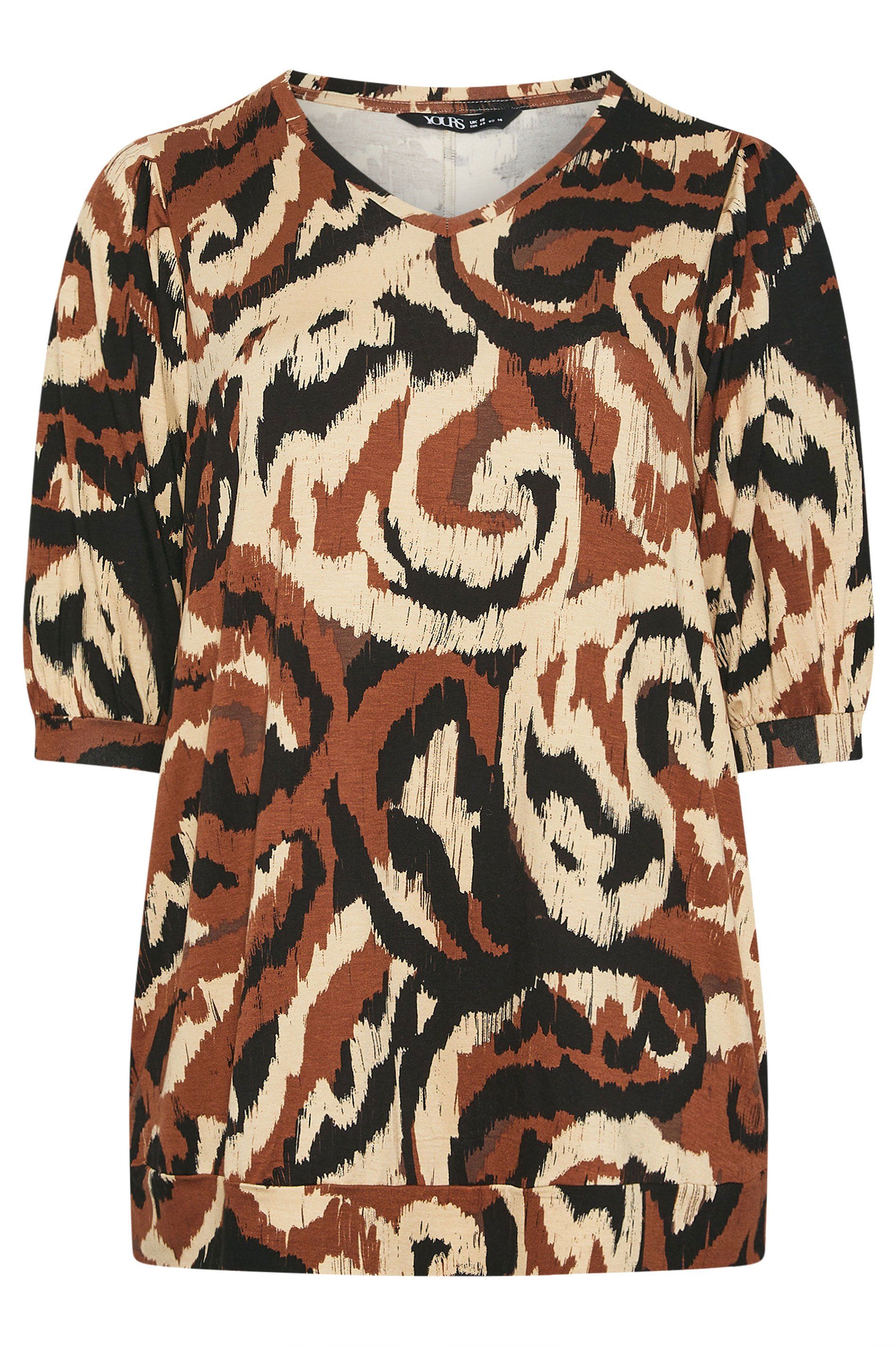 Yours Abstract Balloon Sleeve Top