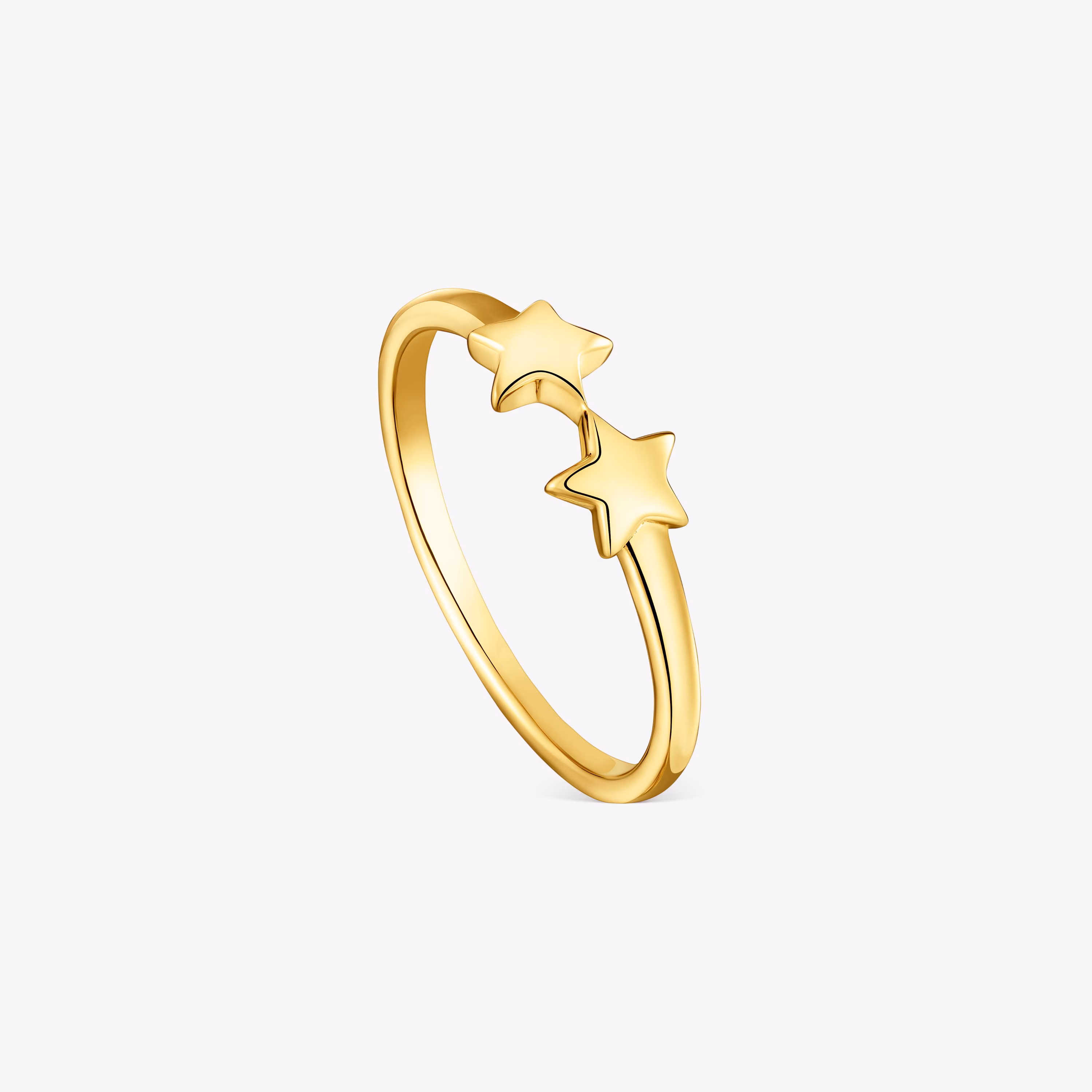 Anillo abierto con baño de oro 18 kt sobre plata y estrellas TOUS Motivos