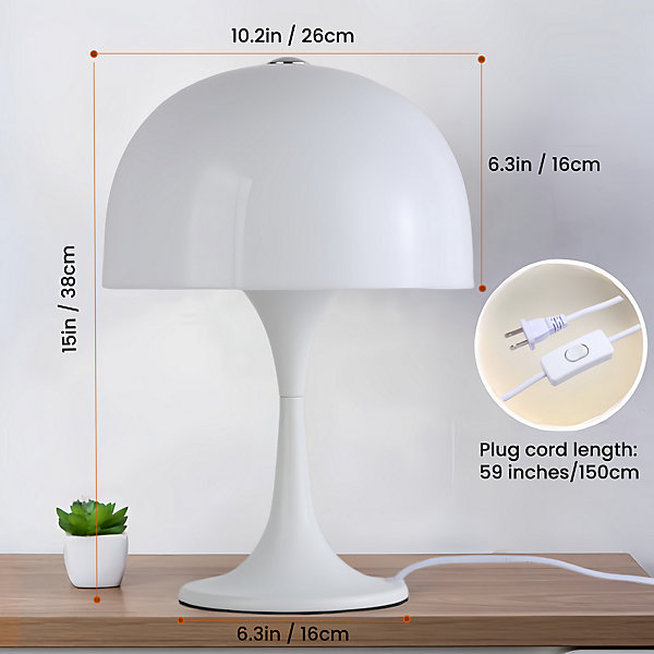 Lampe de table moderne MEDUSA avec 3 lumières, abatjour en blanc et base blanche, idéale pour chambre, salon et bureau