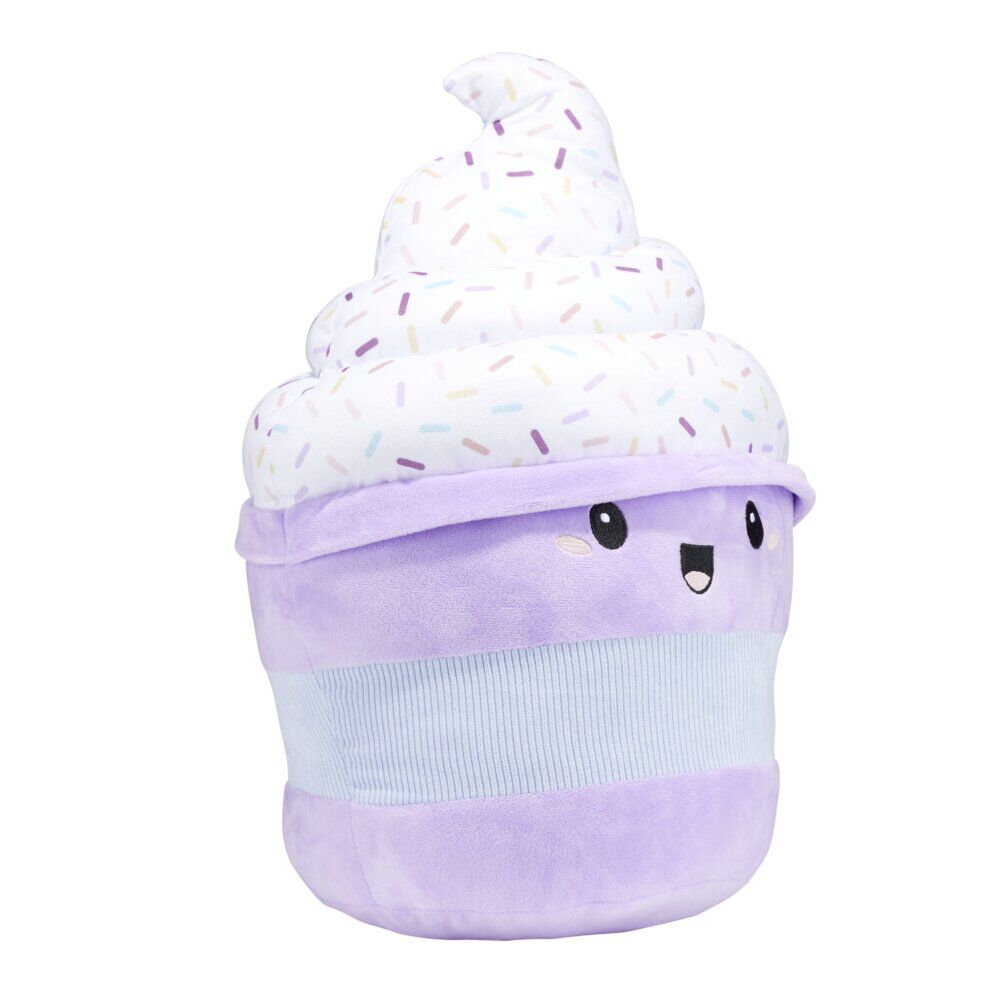 Peluche cupcake XL décor sucré polyester violet 28x25xH45cm