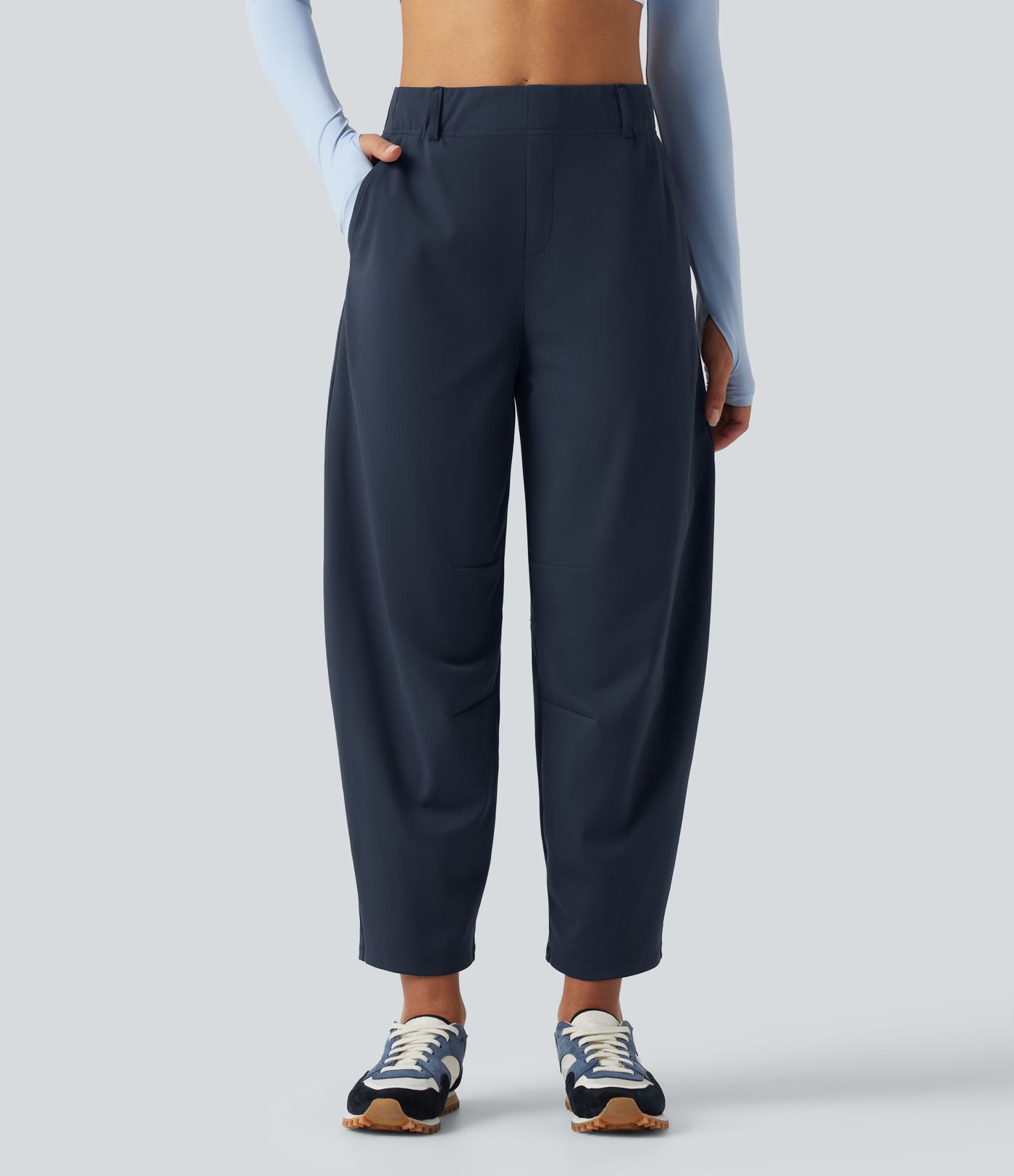 Pantalon de danse DayStretch taille haute coupe barrel avec poches
