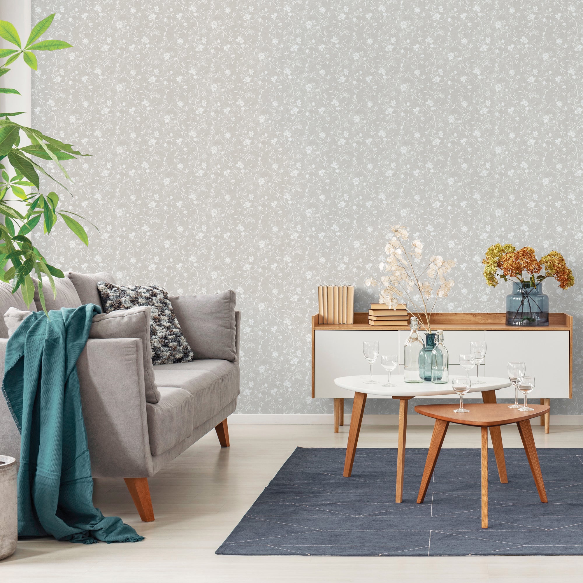Sanders & Sanders behang bloemetjes beige en wit - 53 cm x 10 m - 640194