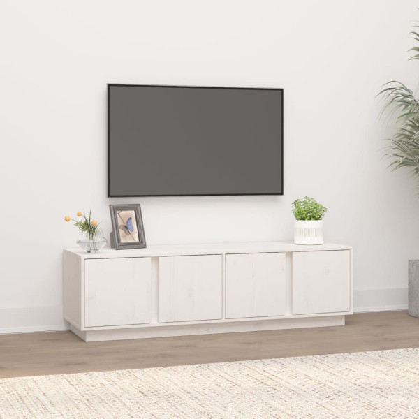 Szafka Pod Telewizor RTV Komoda Drewniana Biała 140x40x40 cm