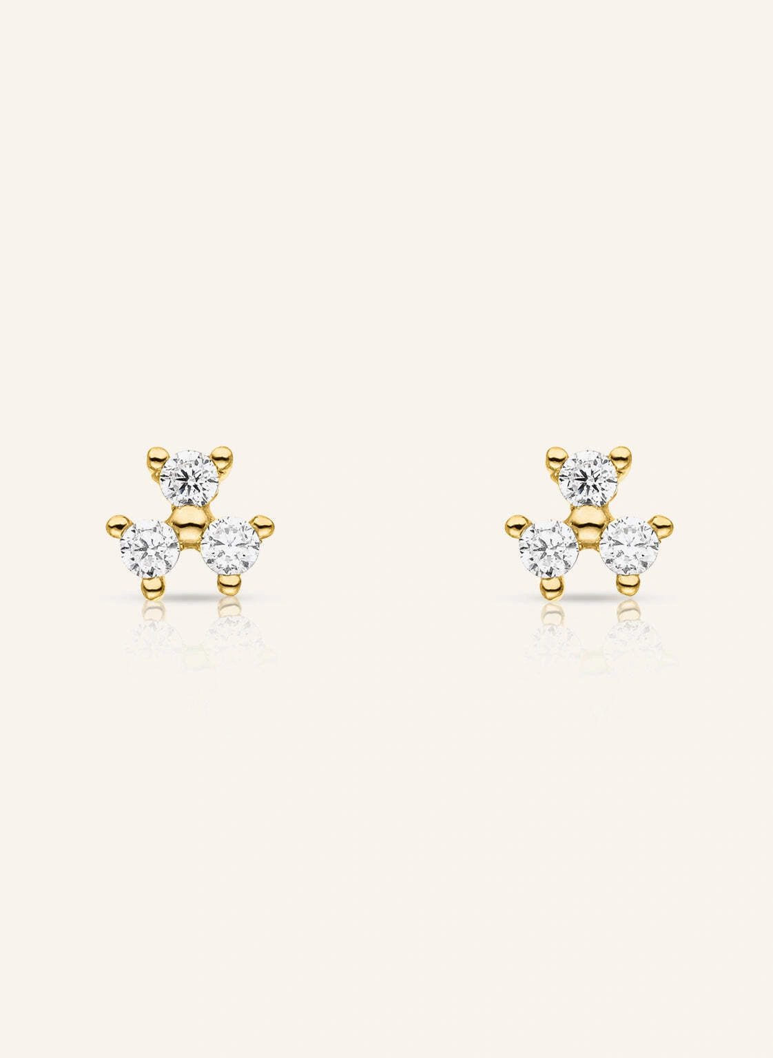 VEYNOU Ohrstecker FLEUR aus 14 Karat Gelbgold und 0,16ct. Lab-Grown Diamanten