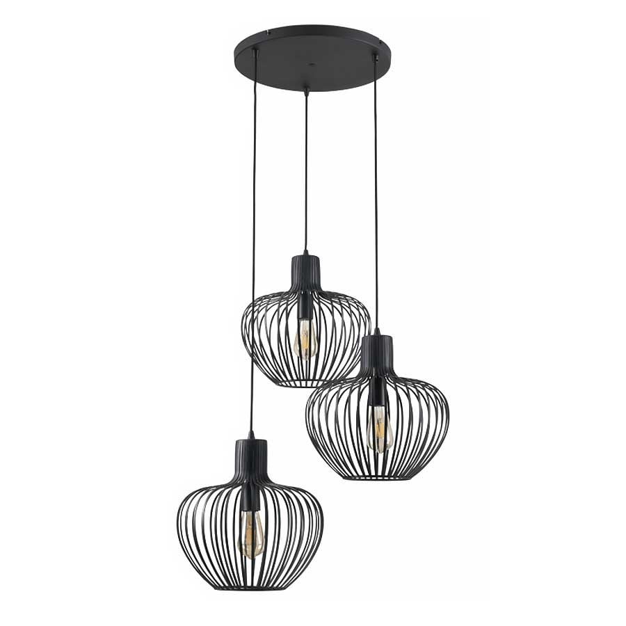 Freelight hanglamp Arraffone - 3 lichts - 50 x 160  cm - zwart