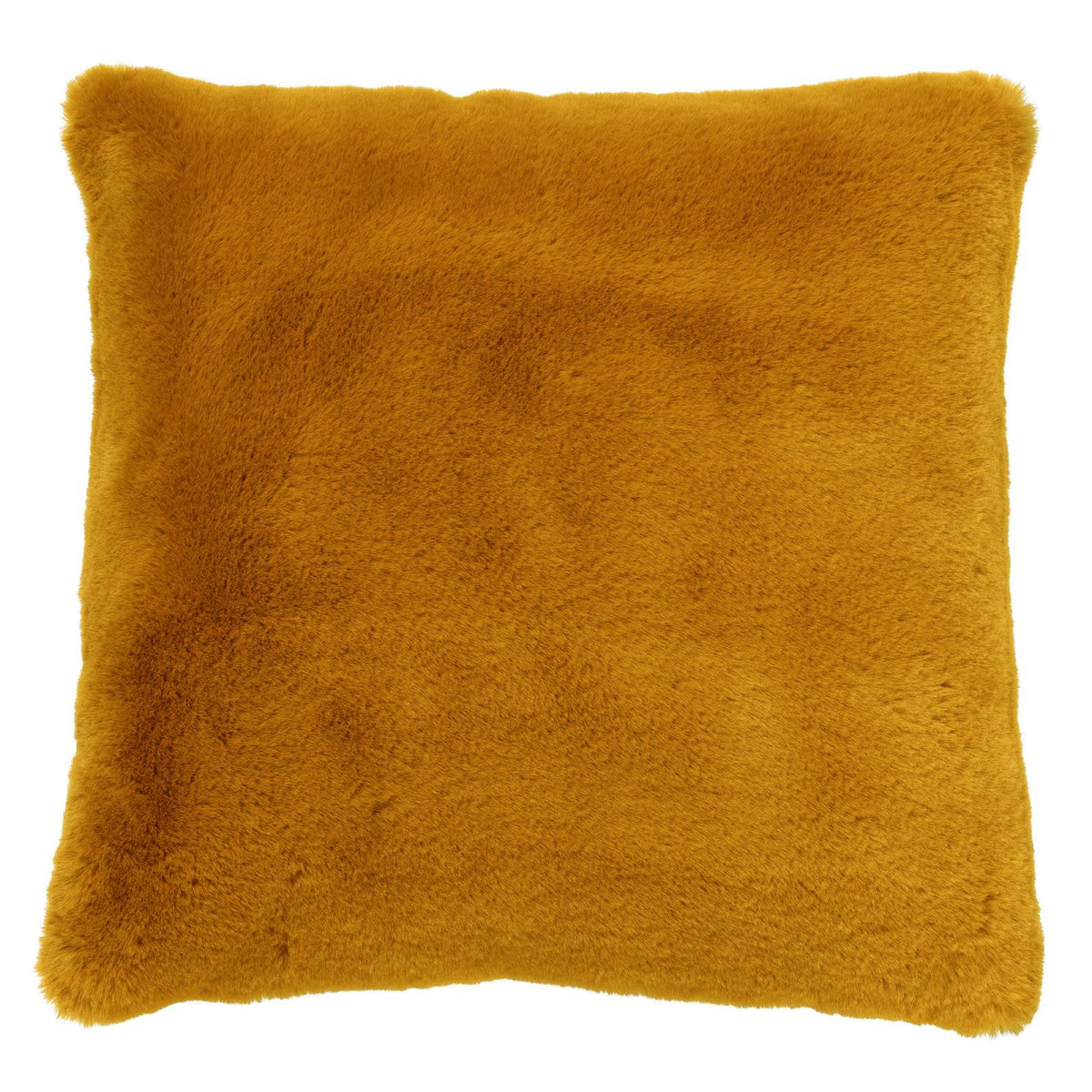 ZAYA - sierkussen 45x45 cm - bontlook - effen kleur - Chai Tea - geel