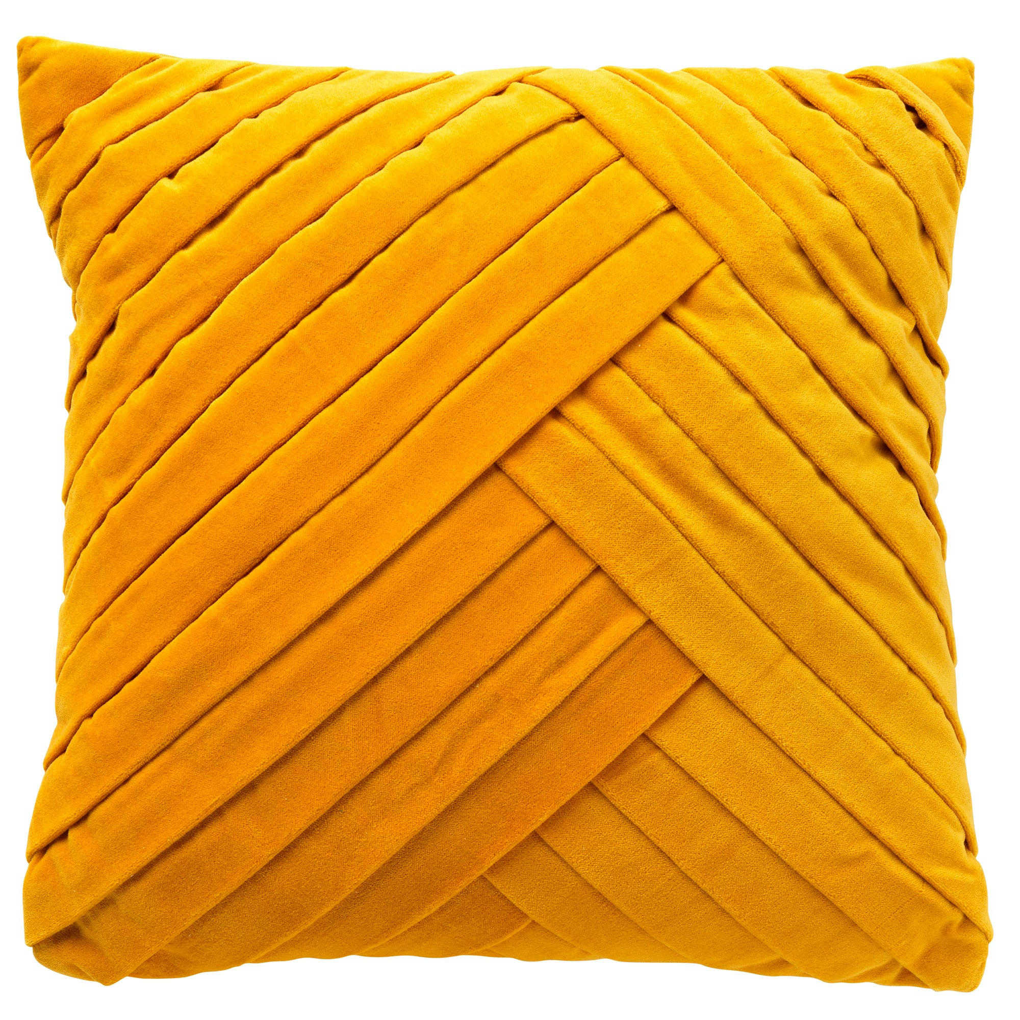 GIDI - Housse de coussin jaune en velours-45x45 cm uni