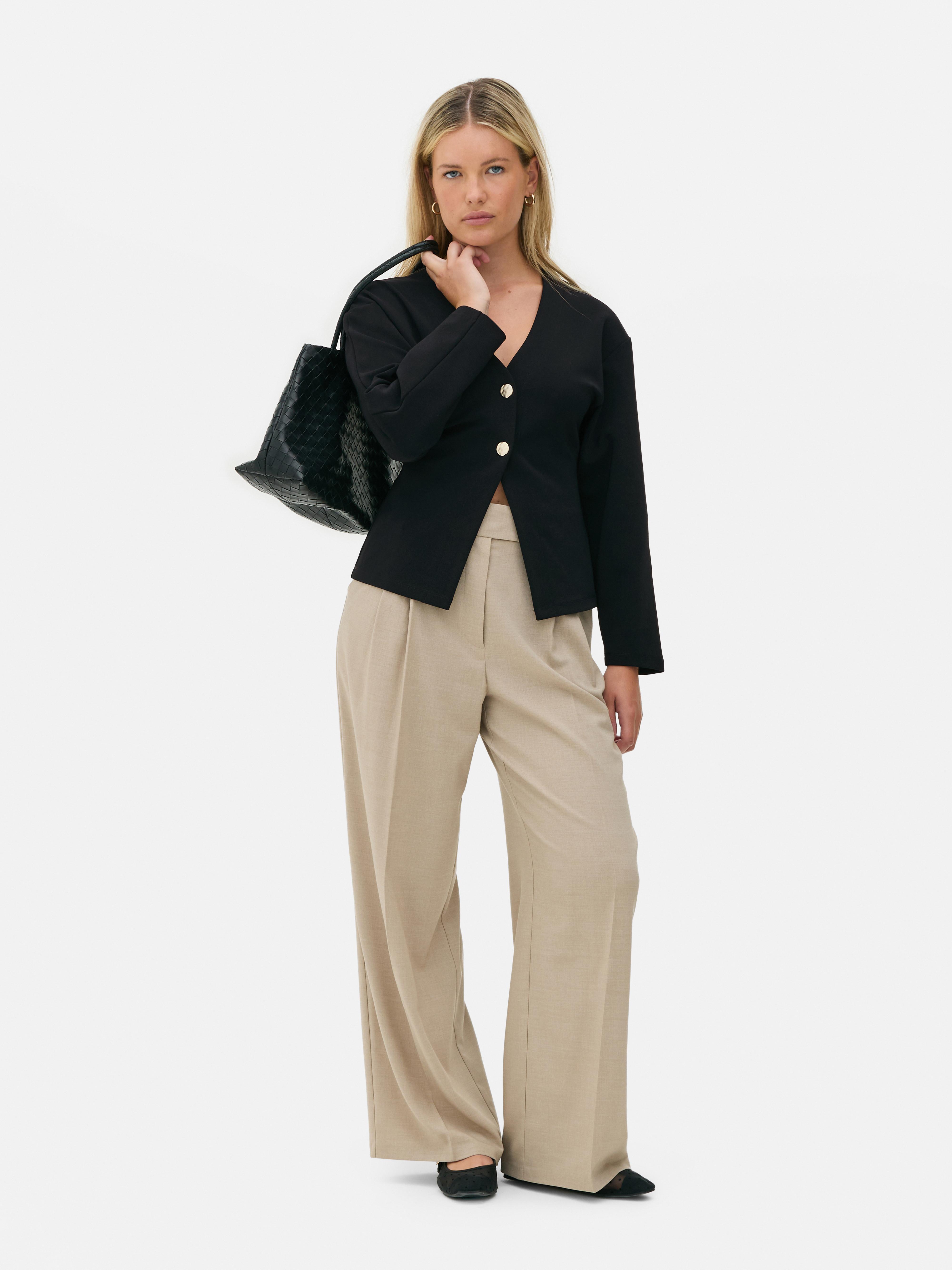 Structured Split Hem Cardigan