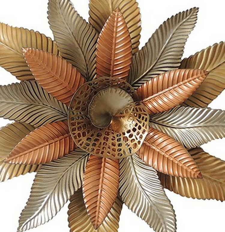 CASSIS - Décoration murale en métal fleur cuivrée 63x56x7