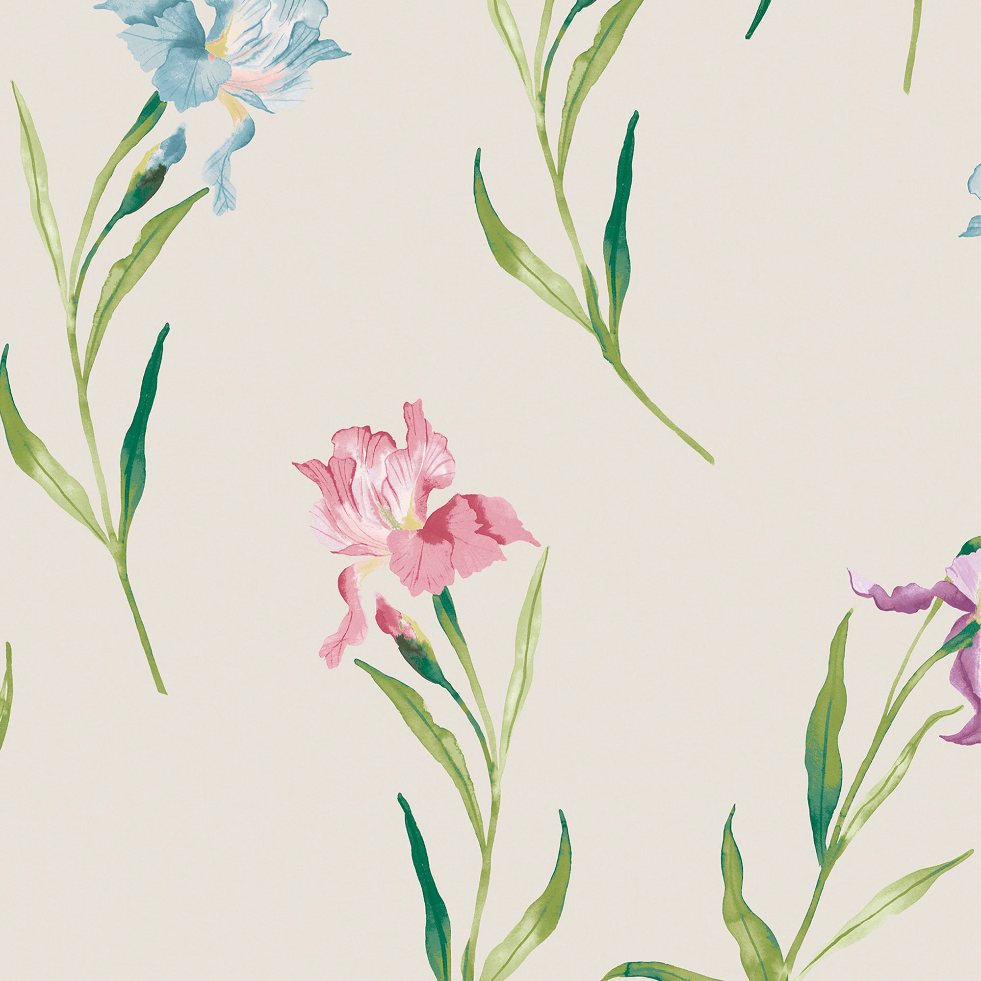 Laura Ashley Vliesbehang - Hawling Irises Naturel 10mx52cm