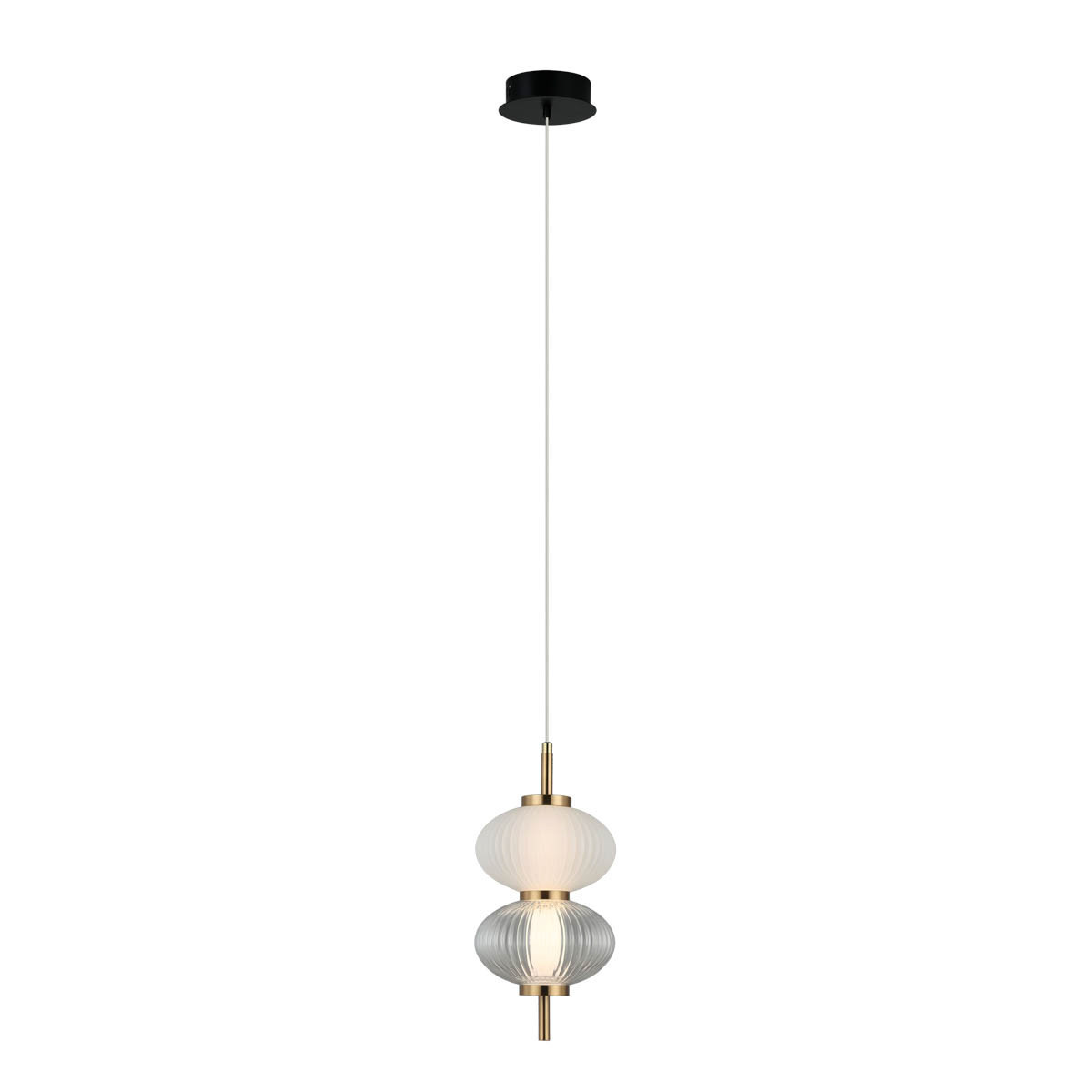 Lampa wisząca TESTA czarno-biała-przezroczysta-złota LED 1x8W 500lm Italux
