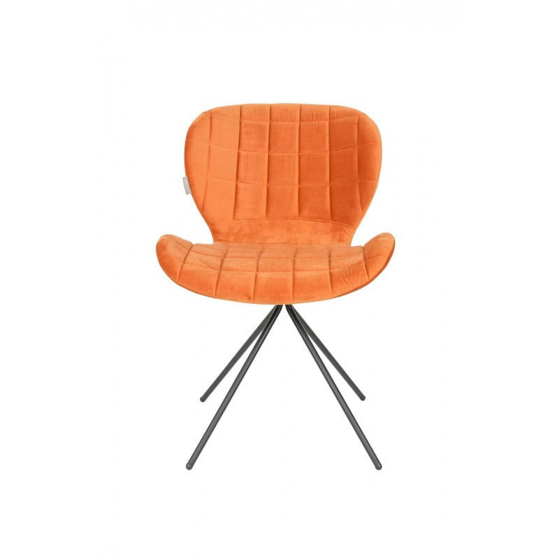 OMG - Chaise design en velours orange