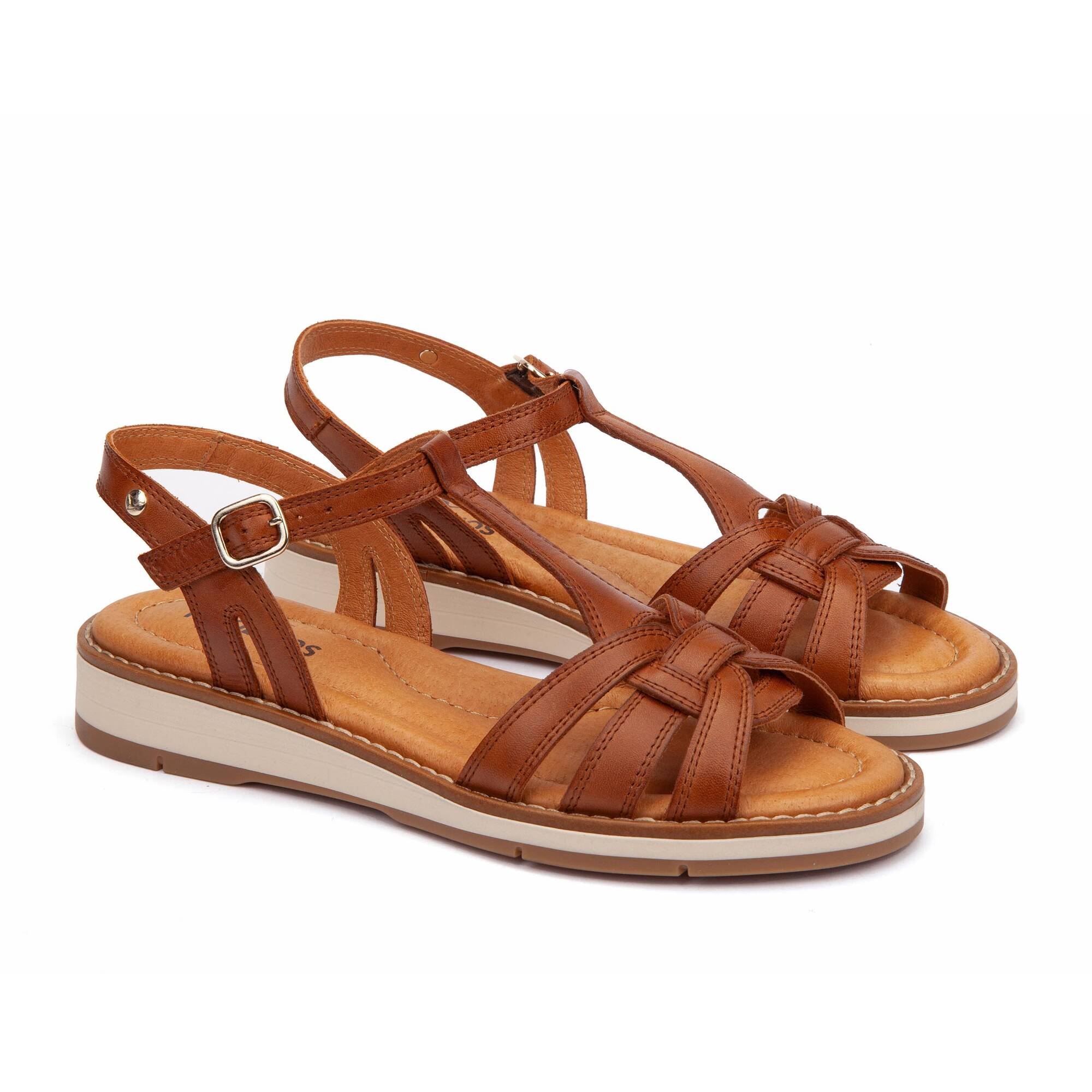 ROQUETAS - Sandalias planas con hebilla para mujer