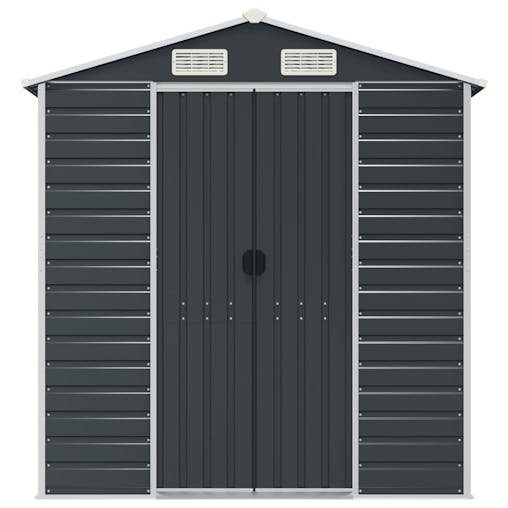 NNEVL Garden Shed Anthracite 191x130x198 cm Galvanised Steel